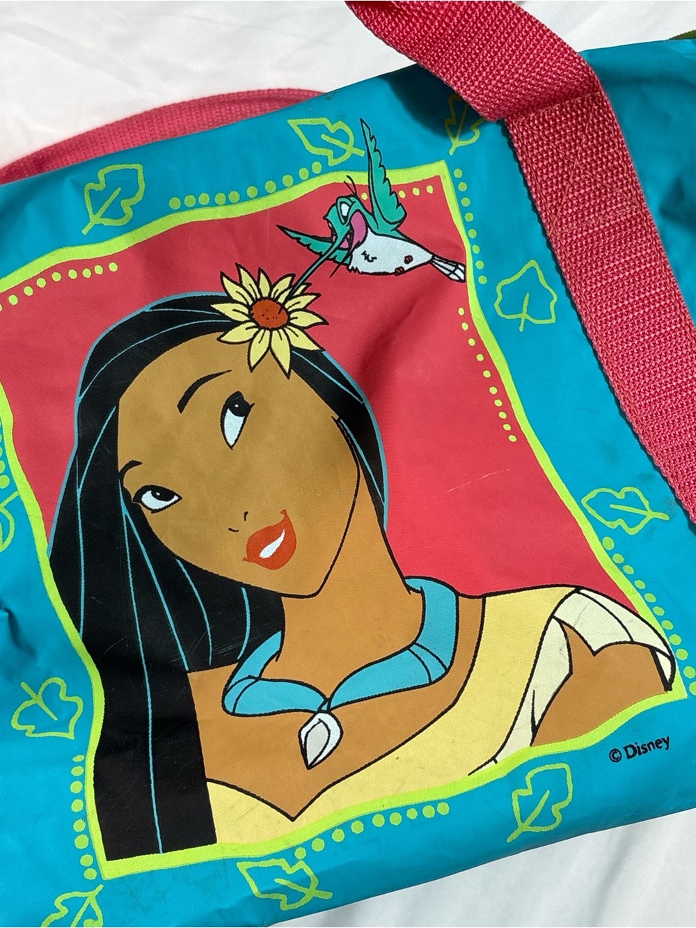 Rare 90s Disney by Ero Ind. “Pocahontas” duffel travel bag no strap. - Picture 2 of 16